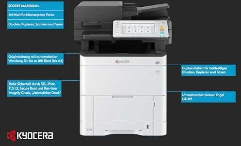 Kyocera ECOSYS MA3500cifx Spausdintuvas lazerinis spalvotas MFP A4 35 ppm Tinklinis LAN USB