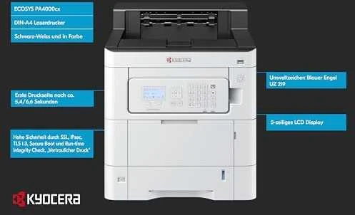 Kyocera ECOSYS PA4000cx Spausdintuvas lazerinis spalvotas Duplex A4 40 ppm Tinklinis LAN USB