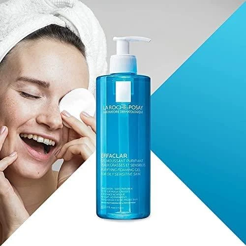 La Roche Posay Effaclar Purifying Foaming Gel Putojantis valomasis gelis riebiai ir jautriai odai, 400 ml