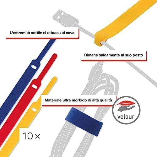 Organizer LABEL THE CABLE Sportinis žymeklis Różne kolory 10 vnt (LTC1130)