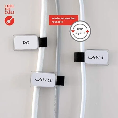 LABEL THE CABLE Mini Velcro Ties 10-piece Set - juodos spalvos