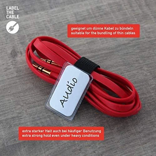 LABEL THE CABLE Mini Velcro Ties 10-piece Set - juodos spalvos