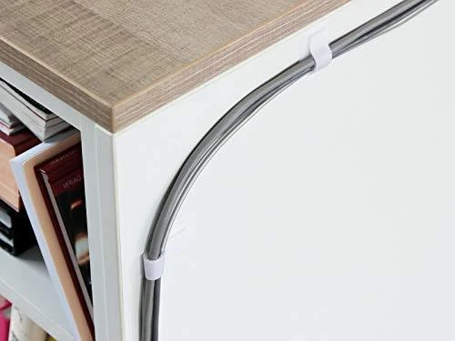 RAM LABEL THE CABLE PRO sieninis kabelių laikiklis su lipnia juosta, 50 dalių rinkinys – baltos spalvos