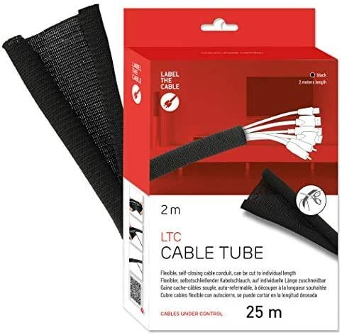 LABEL THE CABLE Cable sleeve 2m – juodos spalvos