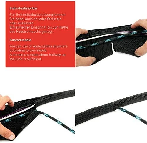 LABEL THE CABLE Cable sleeve 2m – juodos spalvos