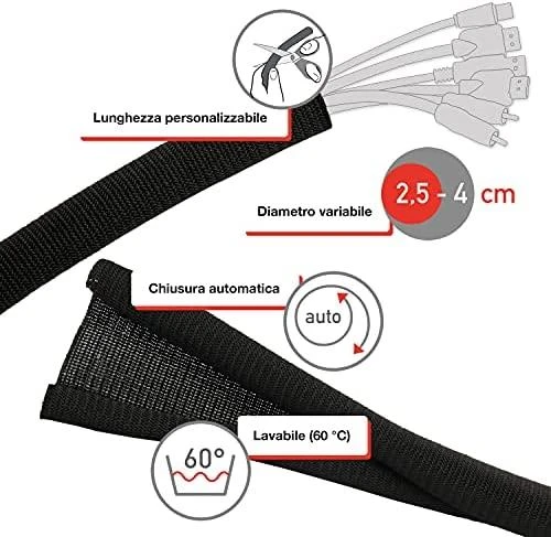 LABEL THE CABLE PRO Cable Sleeve 25m – juodas