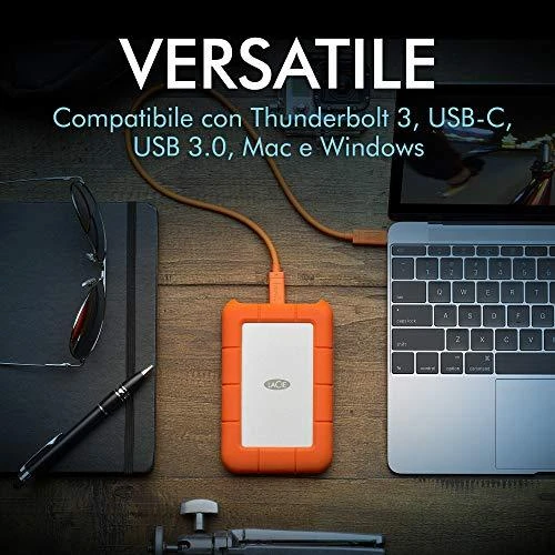 Kietasis diskas „LaCie“ mobilusis diskas Tvirtas USB-C 2,5 colio 5 TB 3600 RPM USB3.1