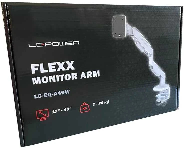 LCP LC-Power LC-EQ-A49W monitoriaus laikiklis arba stovas 124,5 cm (49″) Stalas Balta
