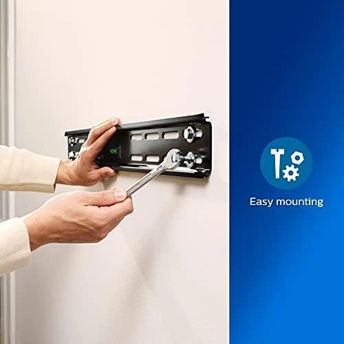 Philips Universalus fiksuotas sieninis laikiklis televizoriui iki 84", suderinamas su VESA sieniniu laikikliu: 100x100 mm, 200x200 mm, 300x300 mm, 400x400 mm, 600x400 mm, atstumas nuo sienos 2 cm, integruotas burbulo lygis, skirtas tiesiai montuoti, pridedamas tvirtinimo šablonas