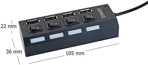 HUB USB Schwaiger Schwaiger USB Hub 4-fach 2.0A Buchse Passiv juodas