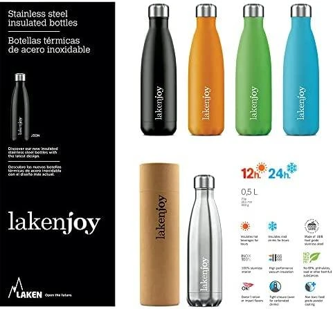 Įvairių spalvų termo gertuvė LakenJoy Thermo Bottle 0,5 l - Juoda