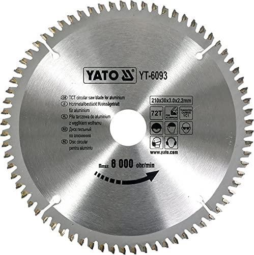 YATO diskinis pjūklas, skirtas ALUMINIUI 210x30mm 72 dantu 6093