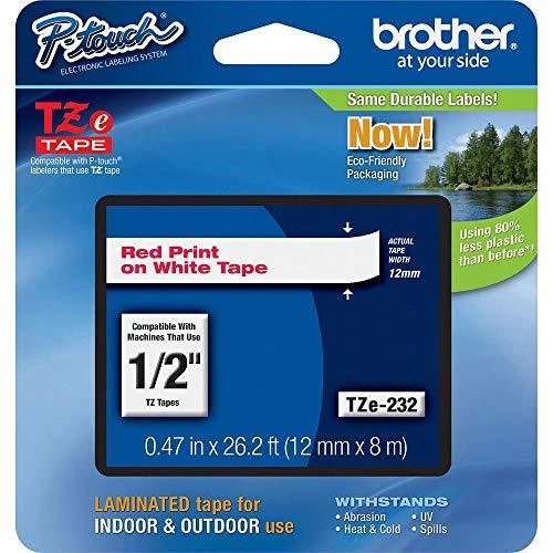 Brother BROLIS TZE232 12 Raudonas ON Baltas
