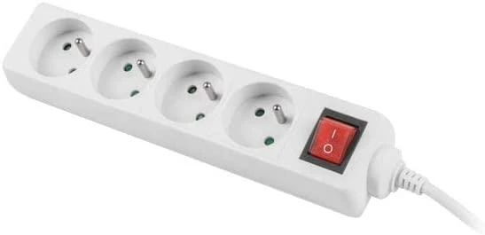 LANBERG PS1-04E-0150-W 1.5M Baltas LANTERGE CURVE 4X 230V PL WITH CIRCUIT BREAKER FULL COPPER