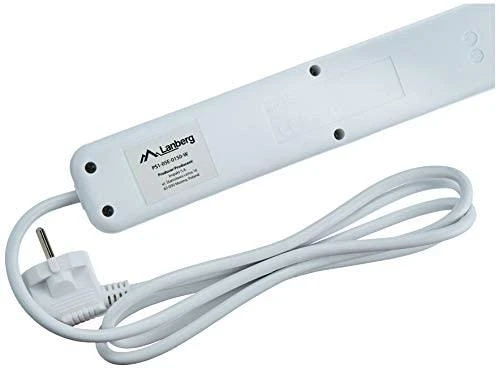 LANBERG PS1-05E-0150-W 1.5M Baltas LANTERGE CURVE 5X 230V PL WITH CIRCUIT BREAKER FULL COPPER