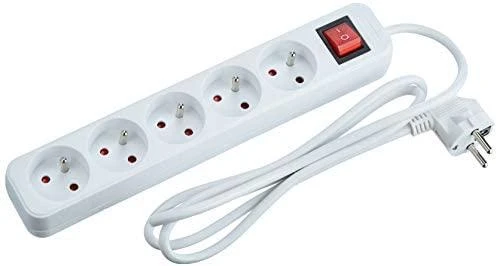 LANBERG PS1-05E-0150-W 1.5M Baltas LANTERGE CURVE 5X 230V PL WITH CIRCUIT BREAKER FULL COPPER
