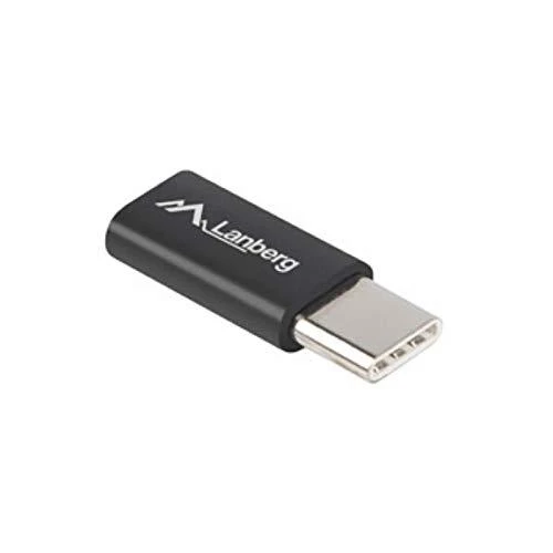 LANBERG AD-UC-UM-02 adapteris USB TYPE-C M -MICRO-B F 2.0 Juodas
