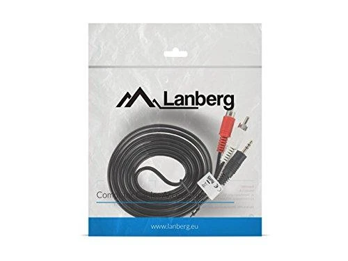 LANBERG CA-MJRC-10CC-0020-BK stereo garso kabelis Mini Jack 3.5mm M -> 2x RCA Cinch 2m