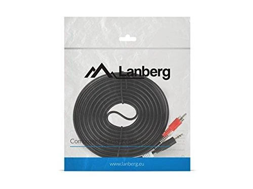 LANBERG CA-MJRC-10CC-0050-BK stereo garso kabelis Mini Jack 3.5mm M -> 2x RCA Cinch 5m