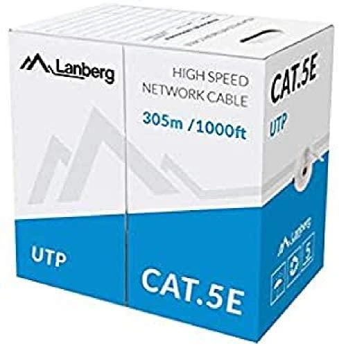 LANBERG LAN laidas 100MB/S 305M SOLID CCA pilkas