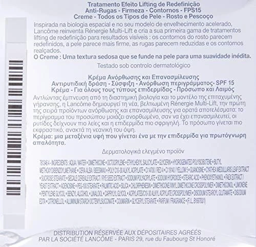 Lancome Renergie Multi-Lift Redefining Lifting Kreminis SPF 15 stangrinantis veido kremas, 50 ml