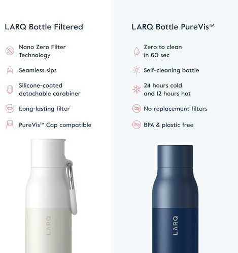 LARQ Gertuvė "Bottle Filtered", granito baltos spalvos, 740ml