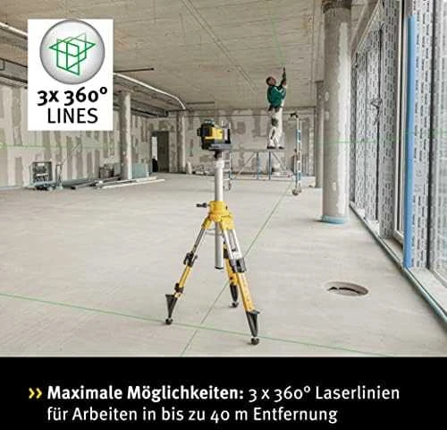 Lazerinis nivelyras LAX 600 G, 3x360° žalias, korpusas CAS, Stabila