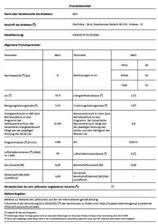 Indaplovė AEG LAIKAS FSE62417P