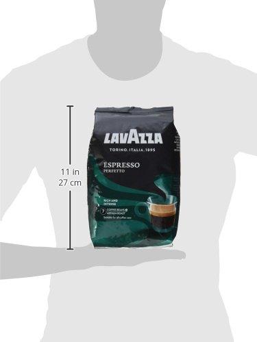 Lavazza Espresso Perfetto Kavos pupelės, Kavos stiprumas Sodri ir intensyvi, Arabica, 1000 g