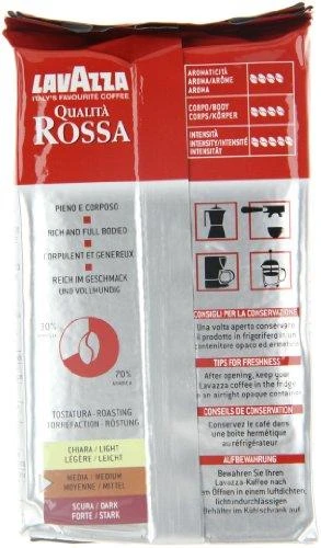 Kava LAVAZZA Qualita Rossa, malta, 250 g