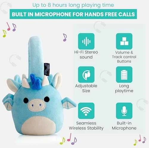 Squishmallows plush Bluetooth ausinės Tatiana