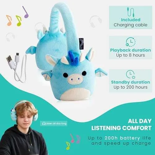 Squishmallows plush Bluetooth ausinės Tatiana