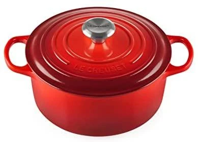 Virtuvės Indai - Le Creuset Signature Keptuvė 26cm Apvalaus Ketaus Vyšninės Raudonos Spalvos