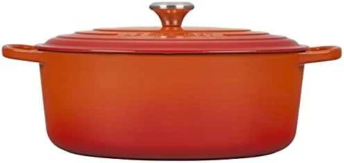 Kepimo Indas - Le Creuset Ovalus Ketaus Puodas 33 cm 7.5L Raudonas