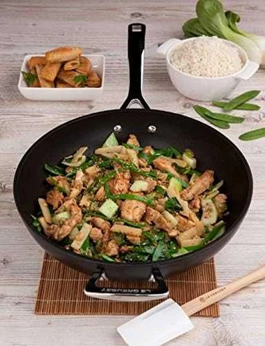 Le Creuset Toughened Non-Stick NonStick Stir-Fry StirFry Pan 30cm juodas sidabrinis (51104300010202)
