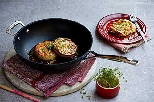 Le Creuset Toughened Non-Stick NonStick Stir-Fry StirFry Pan 30cm juodas sidabrinis (51104300010202)