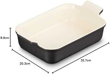 Le Creuset Rectangular Heritage Stoneware 26x19cm / 2,4L juodas