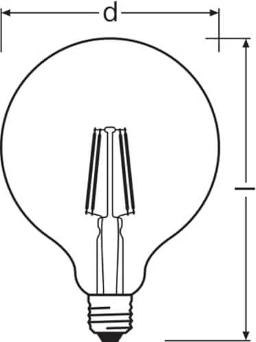 Ledvance 4W LED lemputė CLASSIC, E27, skaidri, 2700K