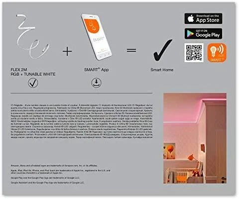 Ledvance Smart 4.3W/m lanksti RGBTW LED juosta, 2m, 2700…6500K, išmanus+WiFi valdymas