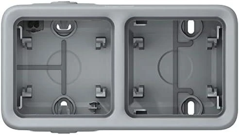 Legrand PLEXO55 Paviršiuje montuojama dviguba horizontali dėžutė pilka (069672)