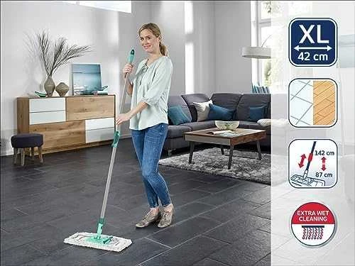 Grindų šepetys "Profi MicroDuo" su metaliniu kotu (42 cm)