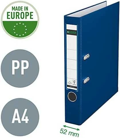 Mėlynas Leitz A4 segtuvas 52 mm nugarėle