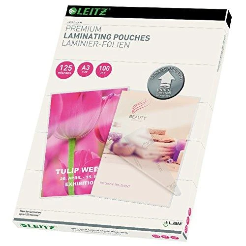 LEITZ laminavimo plėvelė A 3UDT 100 vnt 125mic