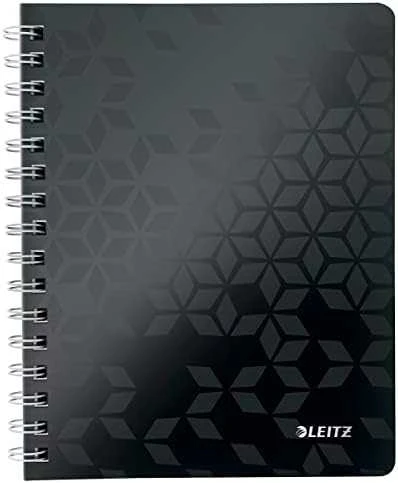 Leitz A4 PP WOW languotas sąsiuvinis, juodas 46380095