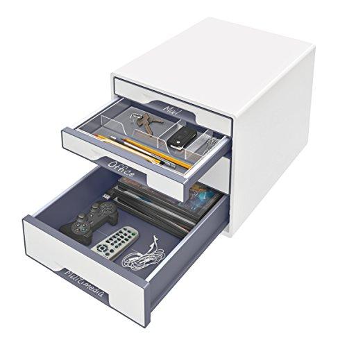 Leitz LEITZ CUBE WOW Schubl. Box perlweiss mitas 4 Schubward, tvirtas ir stabilus ansprechend 2-farbigem WOW Design in hochglanz - 52132001