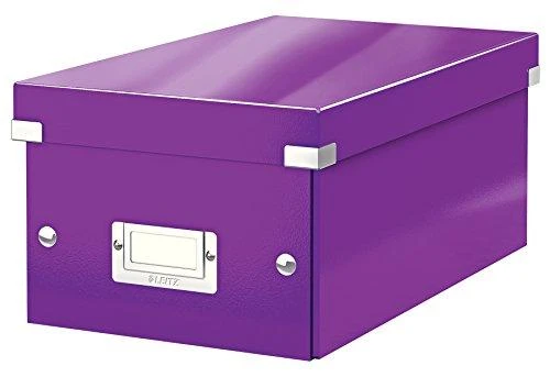 Violetinė Leitz archyvavimo dėžutė su etiketės laikikliu