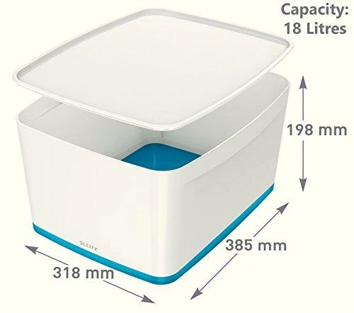LEITZ MyBox daiktadėžė su matmenų schema