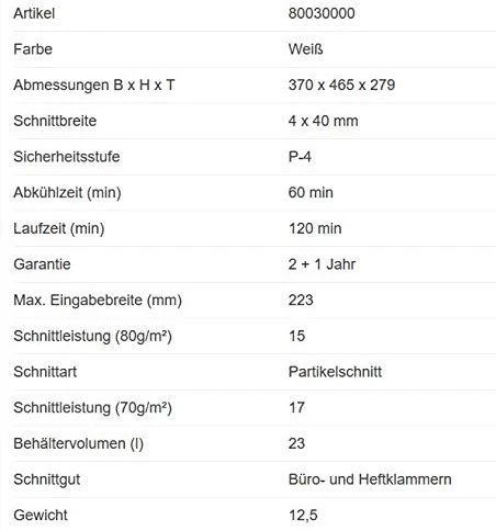 Dokumentų naikiklis LEITZ IQ Office, P4, 23L, 4x40mm, 15 lapų/80gsm