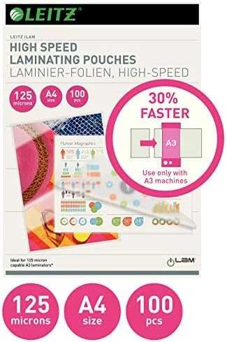 Leitz iLAM ''Speed'' laminavimo vokelis A4 125 mik.