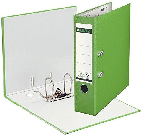 Atidarytas Leitz A4 segtuvas 80mm šviesiai žalias